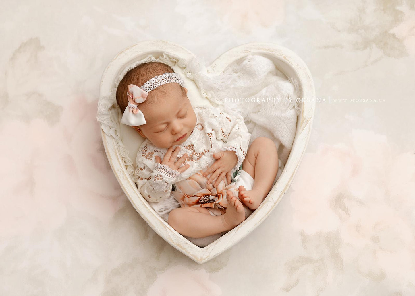 Mary white and flower Newborn Photography Prop Outfit For Girl