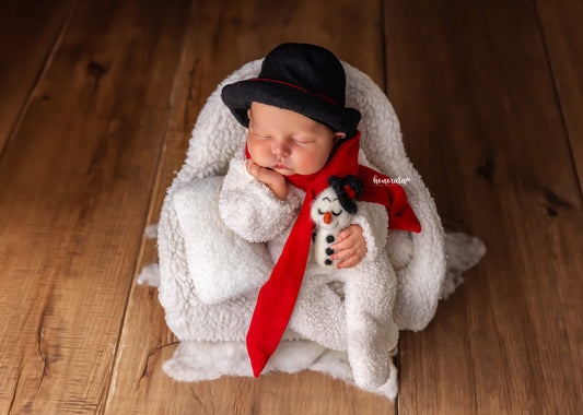 Snowman Outfit with hat and shawl Newborn outfit for Photography Props