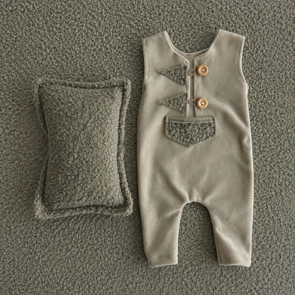 Pistachio Soft Newborn Romper & Pillow Set