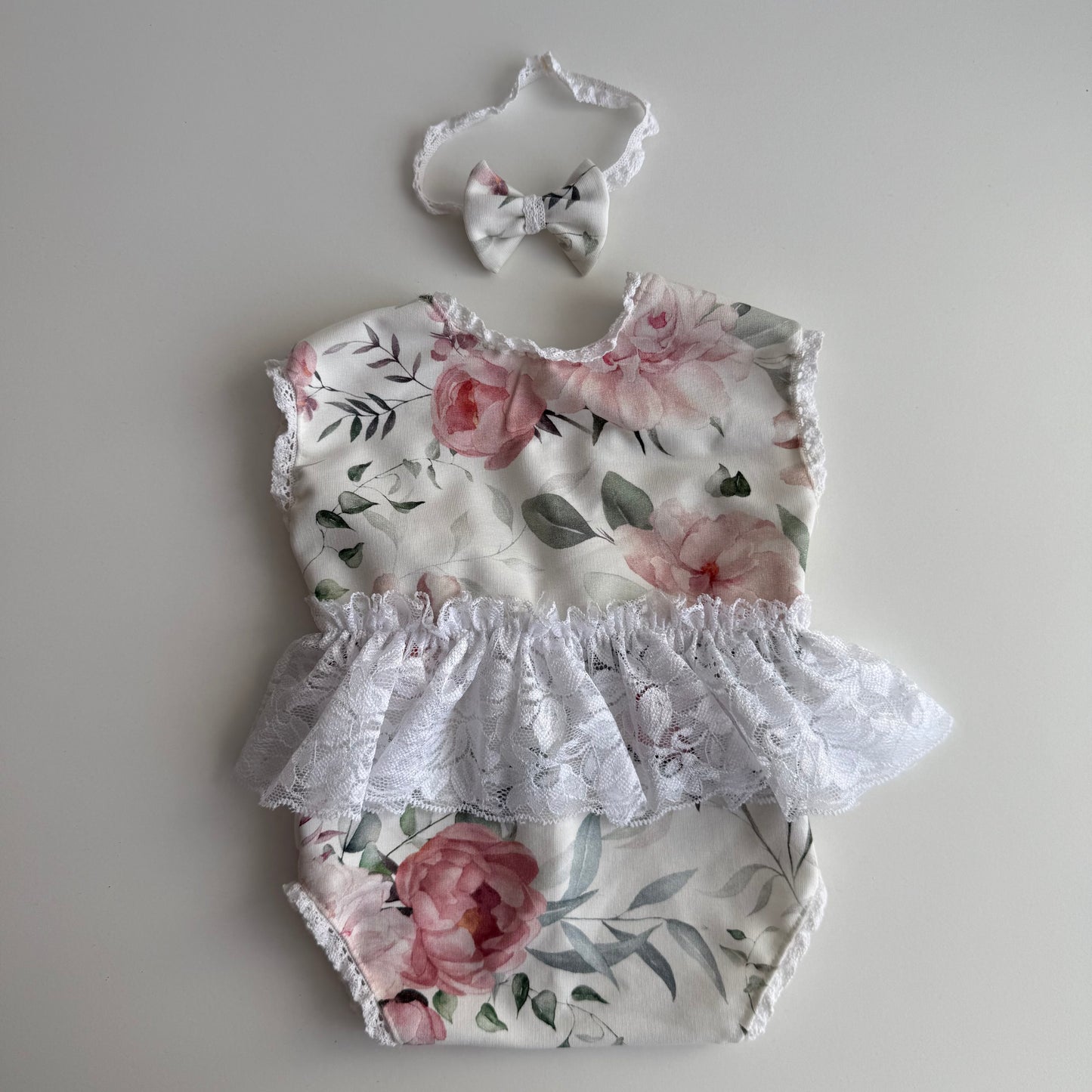 Rose Garden Newborn Romper & Headband Set