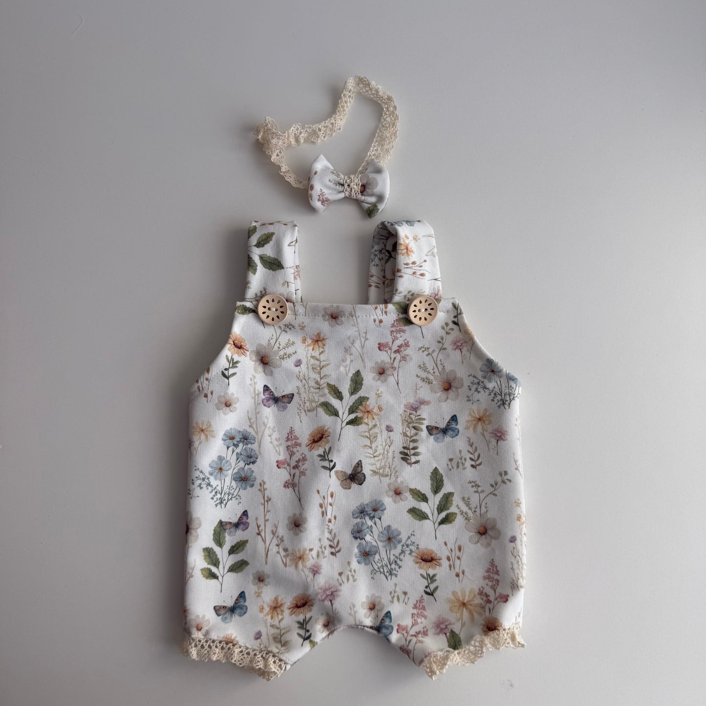Butterfly Meadow Newborn Romper & Headband Set