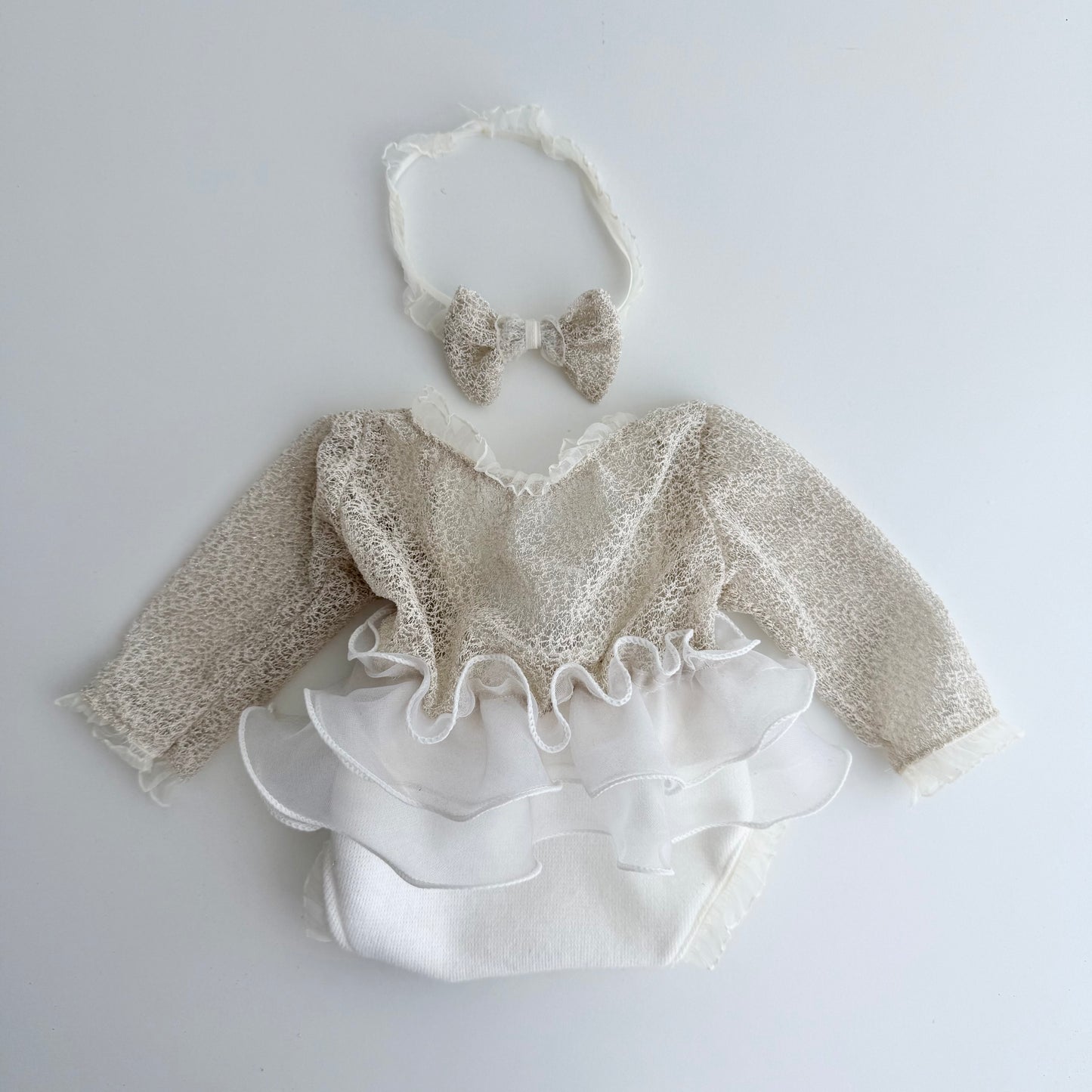 Ivory Lace Newborn Romper Set
