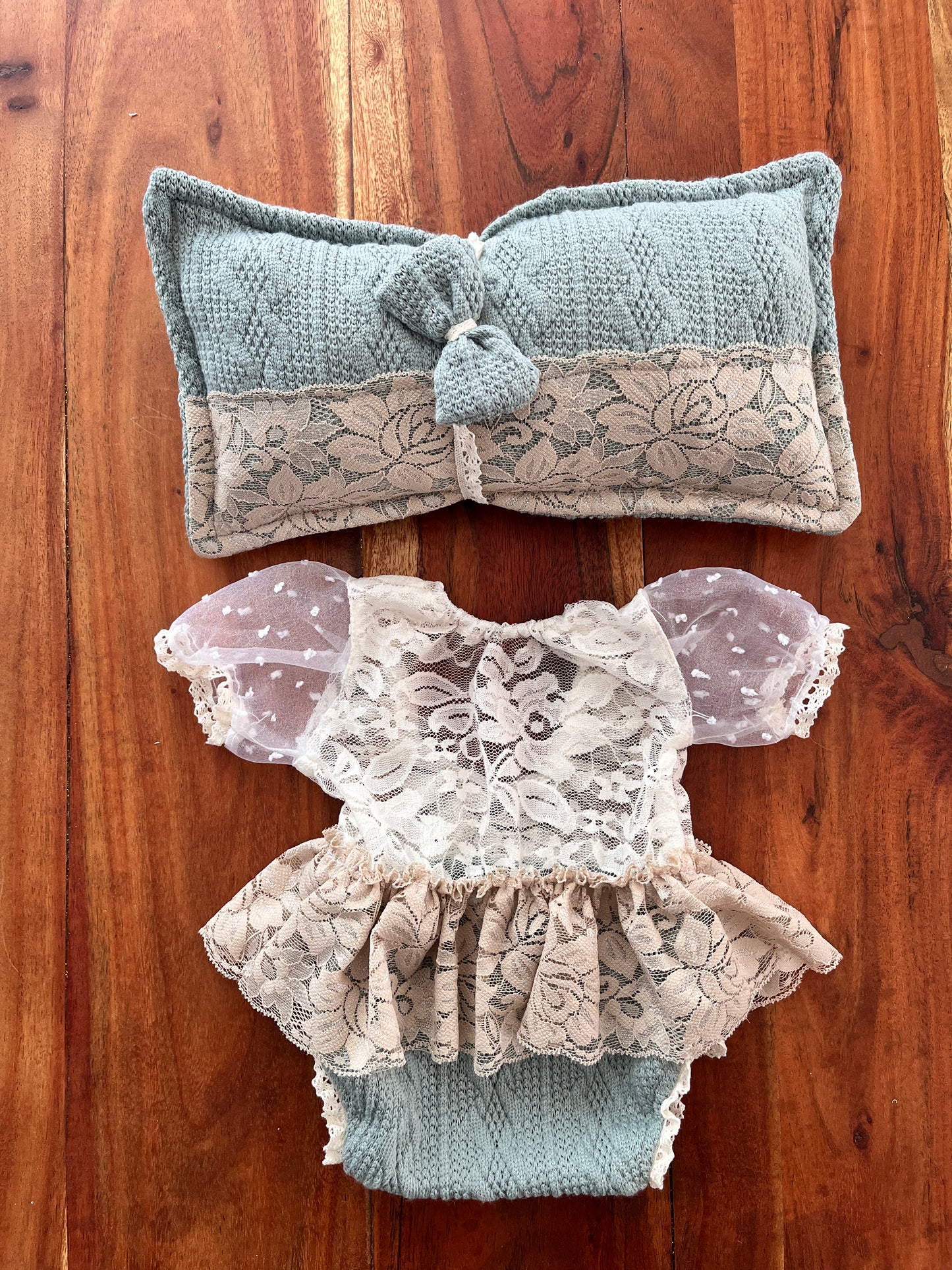 Amey Braid Mint Neugeborenen Fotografie Prop Outfit für Mädchen
