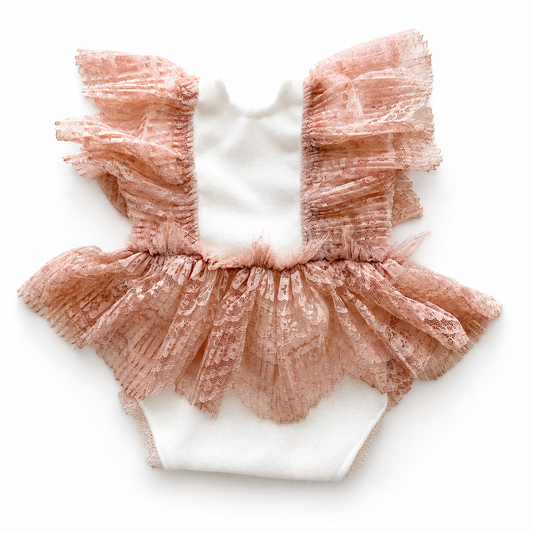 Amelia Lace Romper Set – Blush