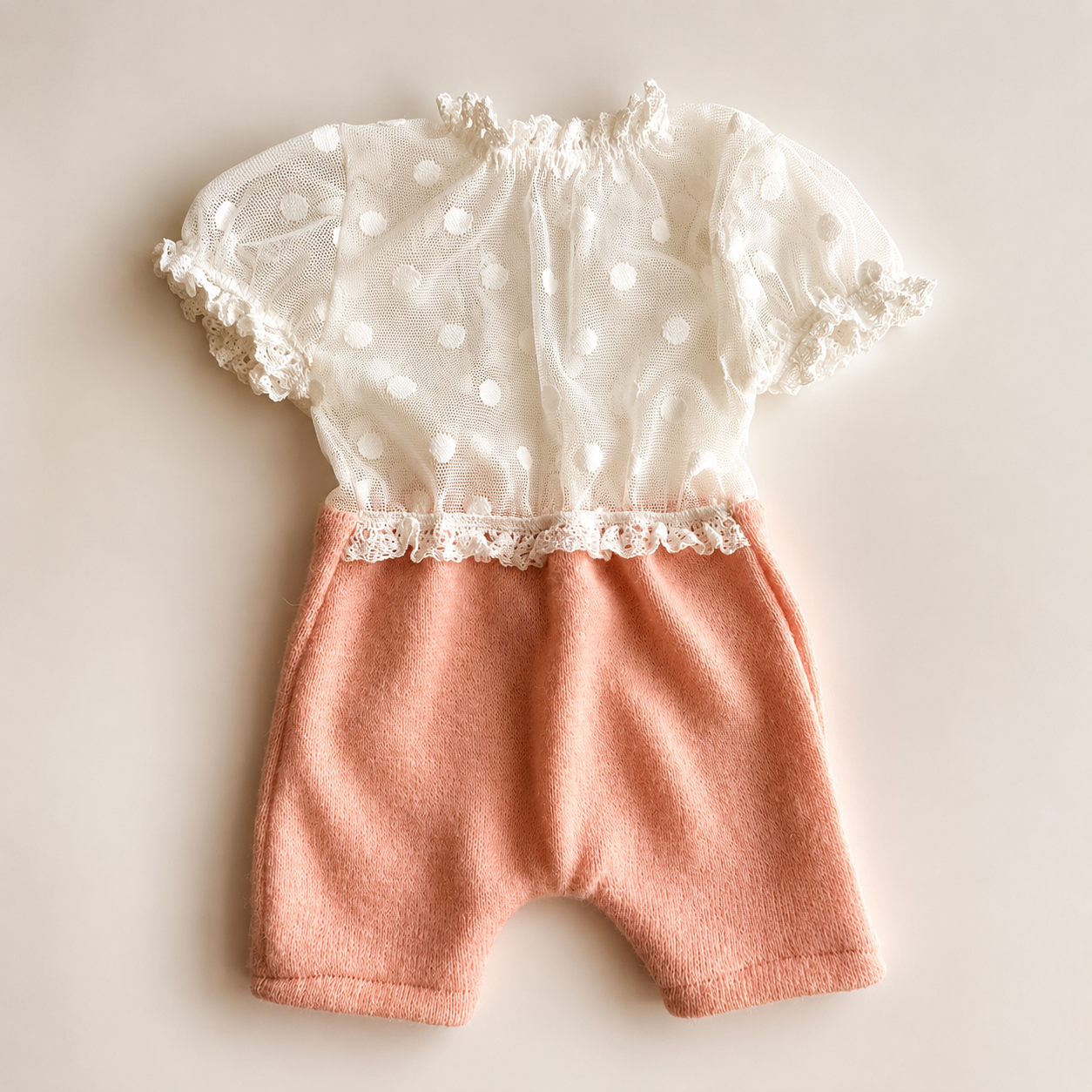 Lily Lace Romper – Peach | Newborn Photography Props