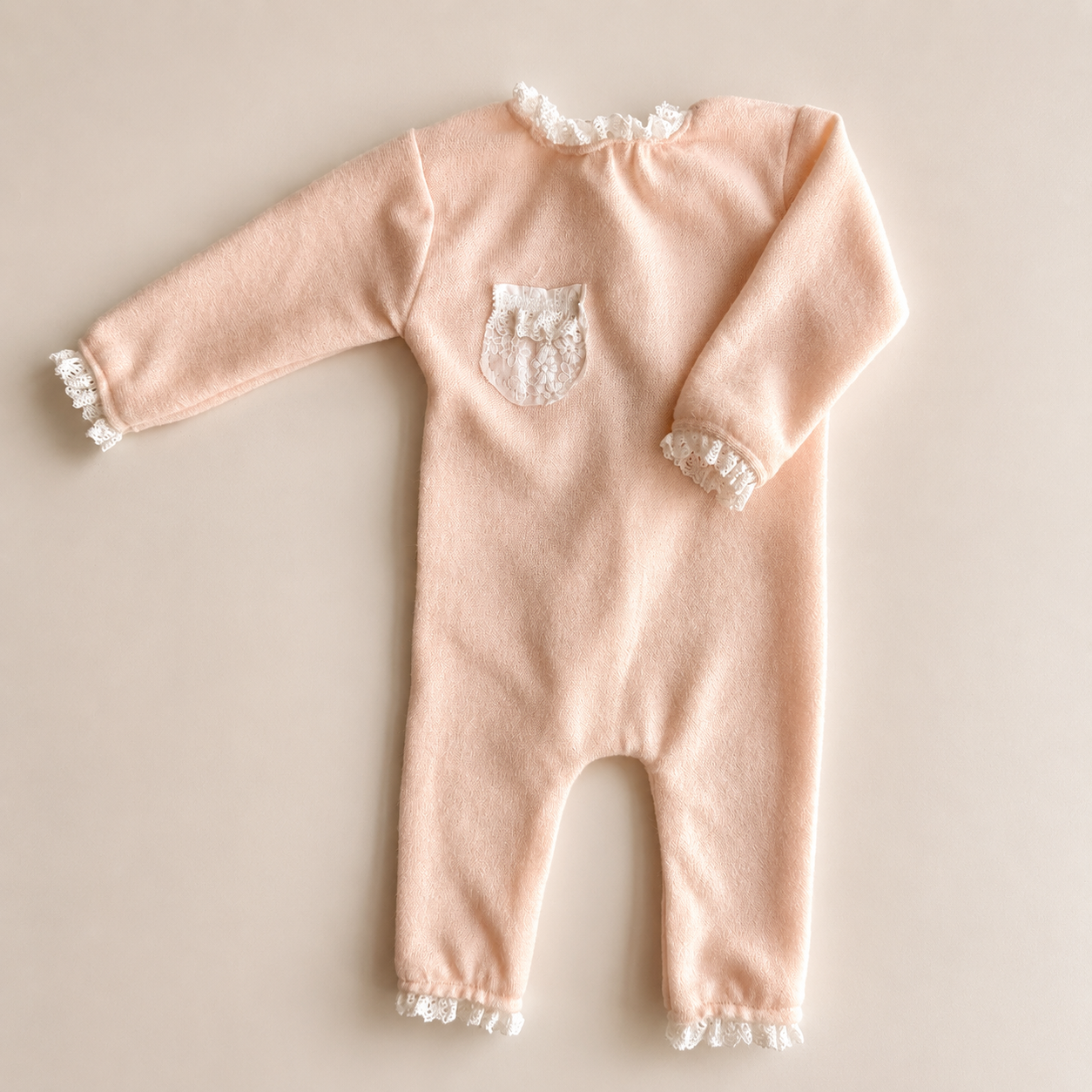 Amelia Lace Romper – Blush | Newborn Photography Props
