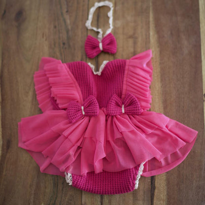 Accessoires de photographie pour nouveau-nés Maria fuchsia