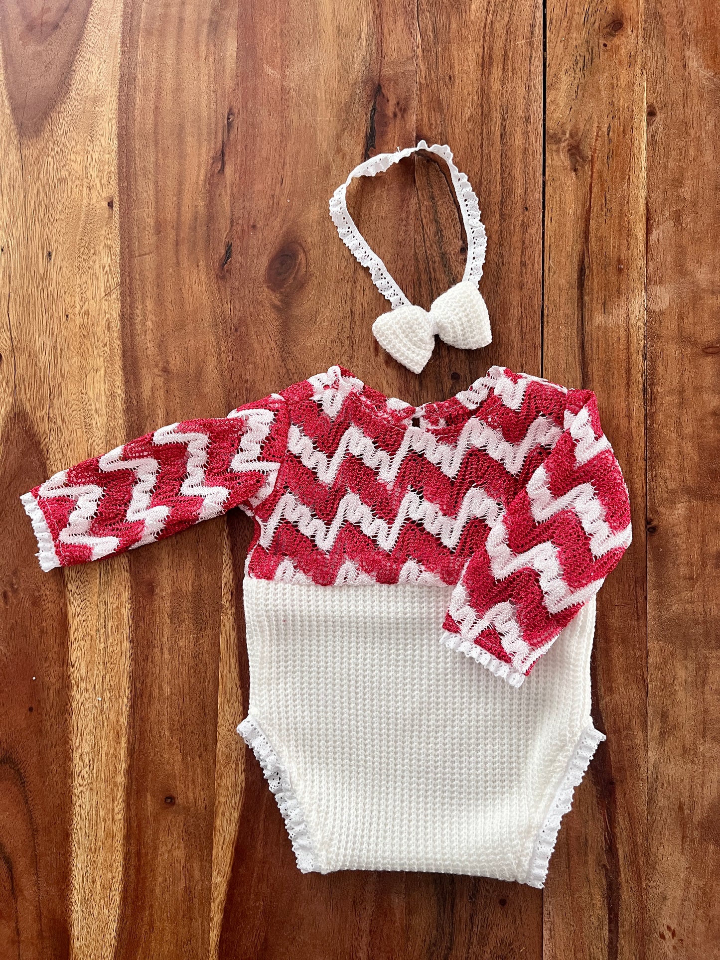 Anne red & white  Newborn Photography Prop Outfit For Girl