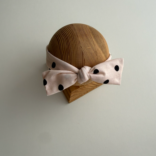 Blush Polka Dot Bow Headband – Newborn Photography Props