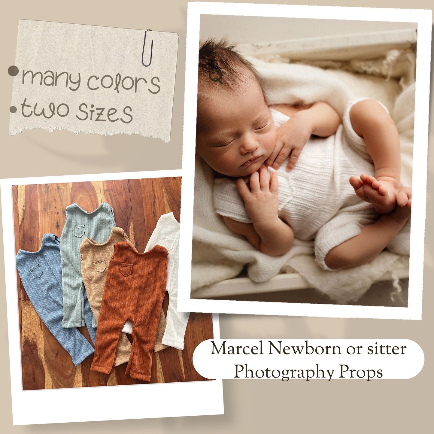 Marcel  Newborn or sitter Photography Props