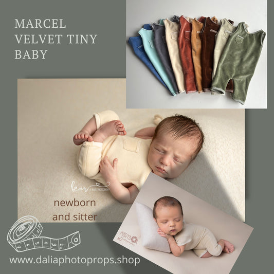 Marcel Velvet Tiny Baby Newborn and sitter Photography Props