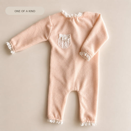 Amelia Lace Romper – Blush | Newborn Photography Props