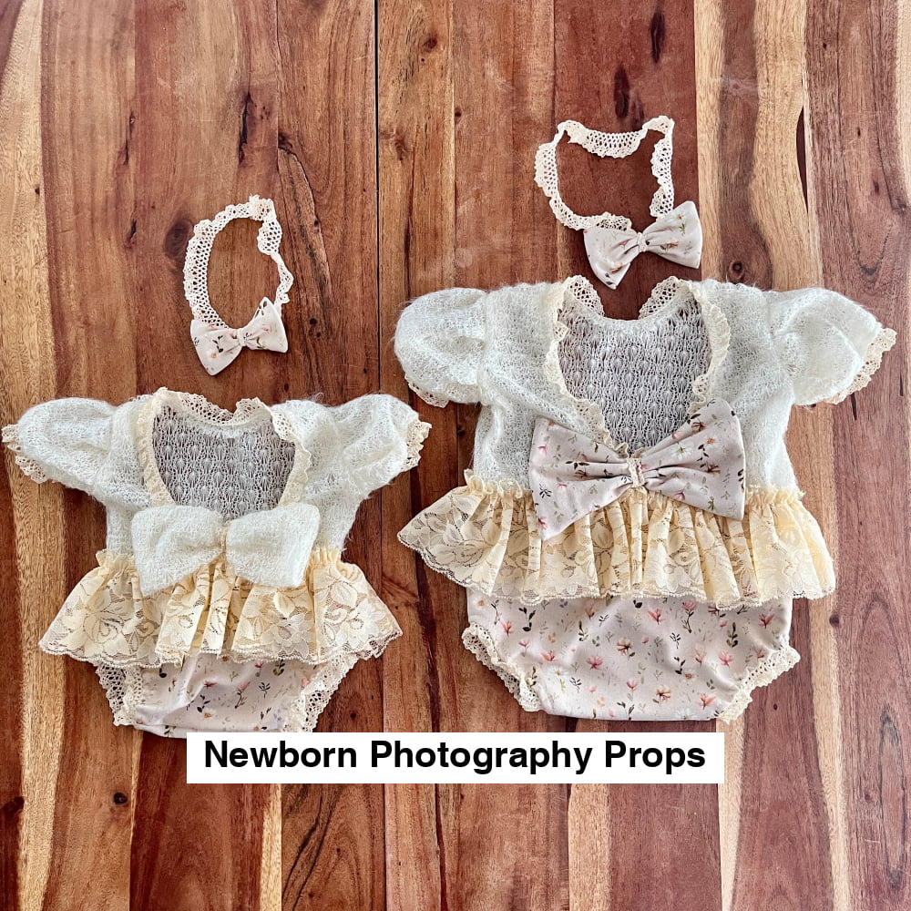 Amey cream & flower new Newborn sitter Photography Prop
