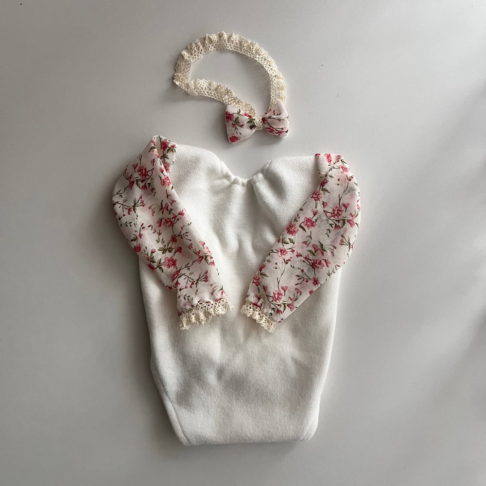 Anne cream and flower sitter Photography Prop Outfit For Girl - Sitter