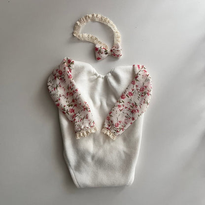 Anne cream and flower sitter Photography Prop Outfit For Girl - Sitter