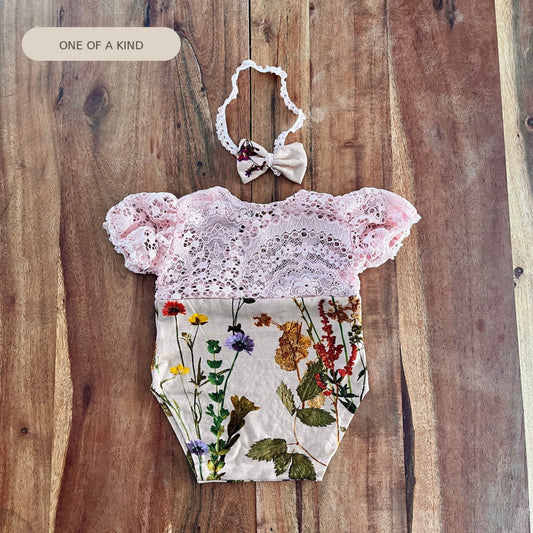 Anne flower pink Newborn Photography Prop Outfit For Girl