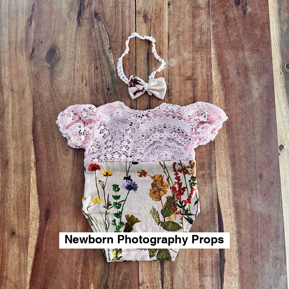 Anne flower pink Newborn Photography Prop Outfit For Girl