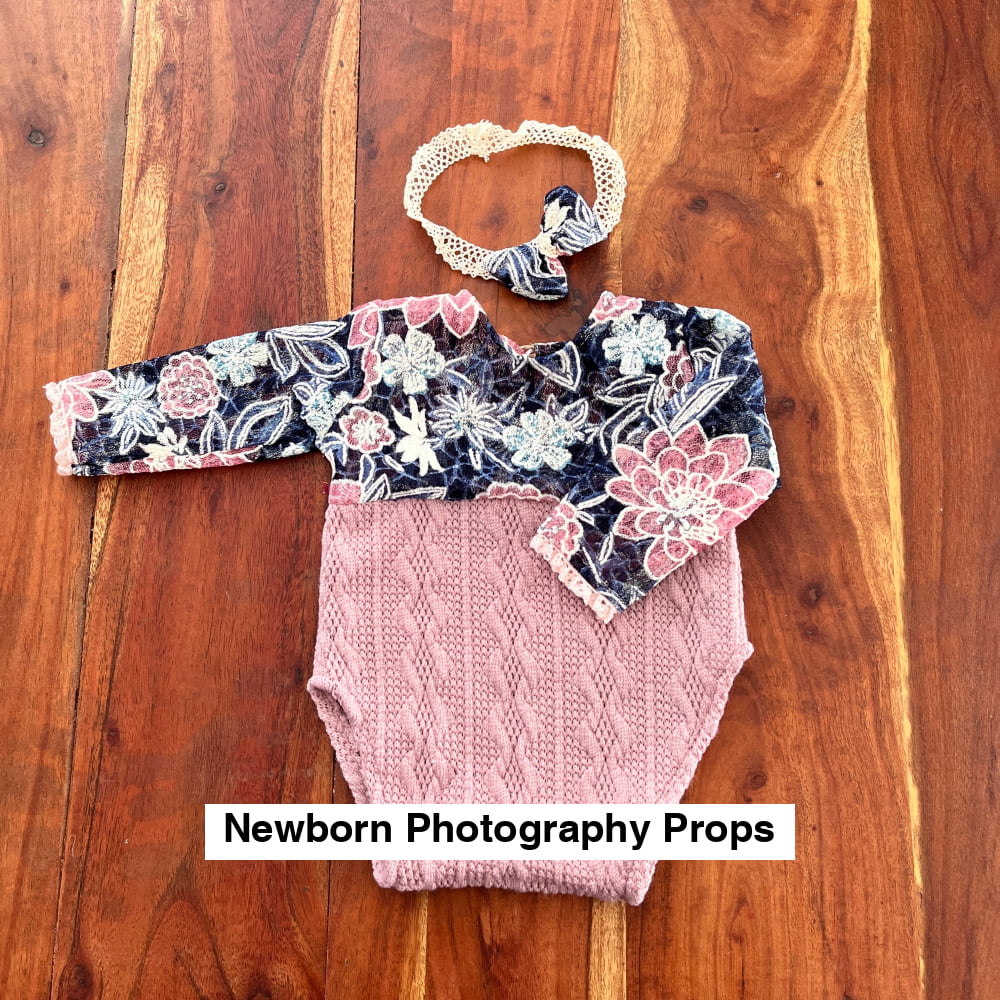 Anne pink boho Newborn Photography Prop Outfit For Girl