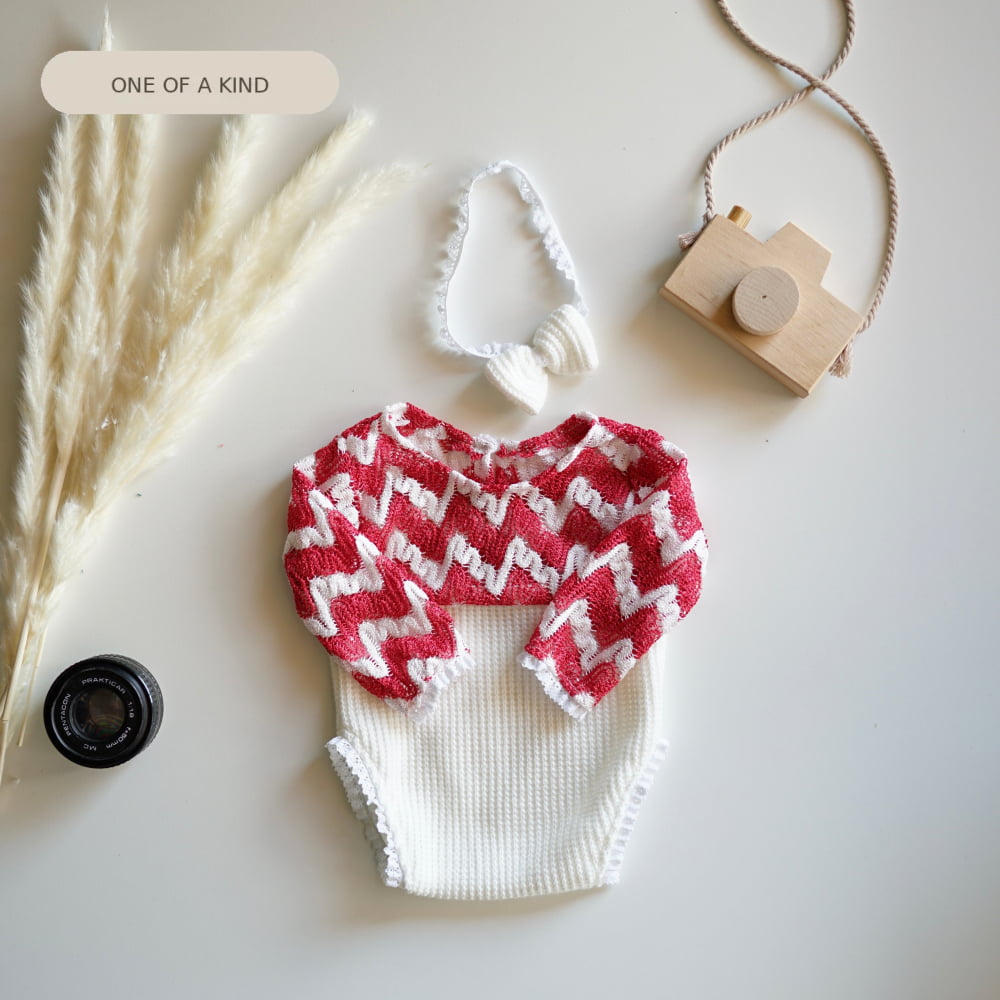 Anne red & white Newborn Photography Prop Outfit For Girl