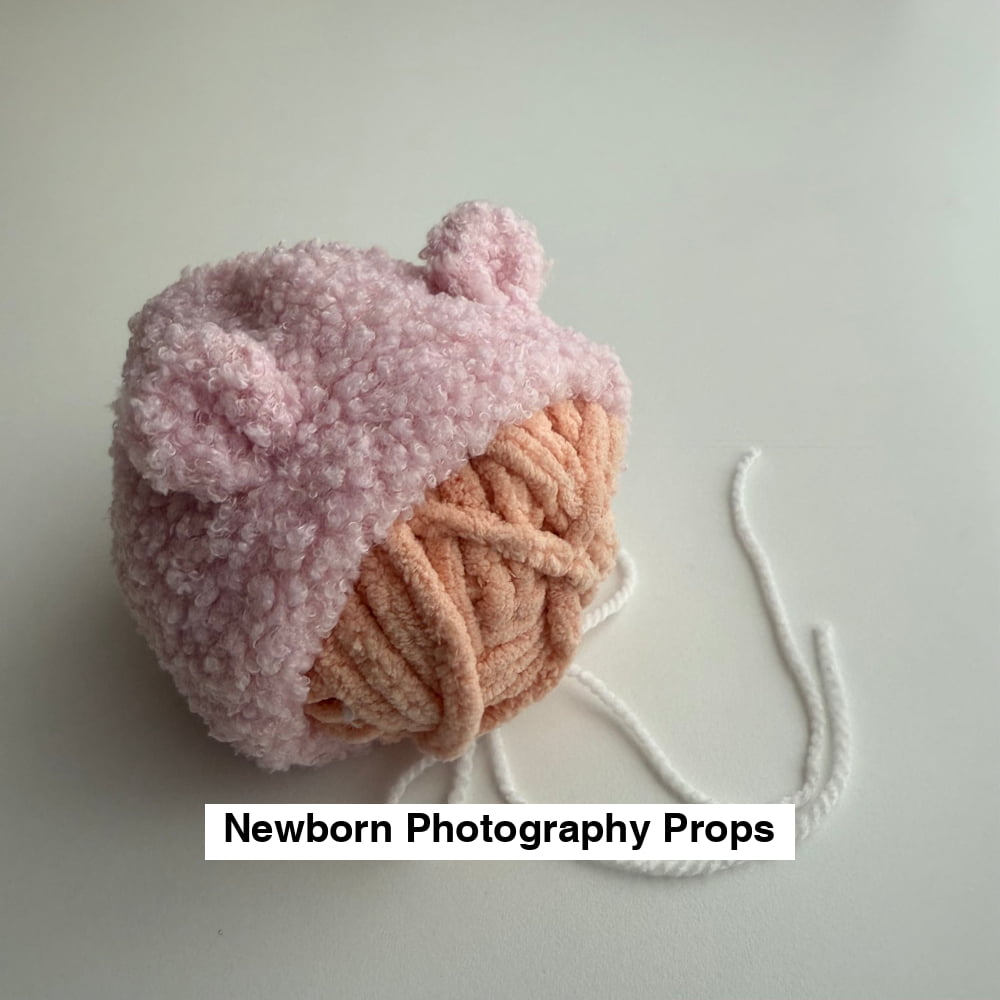 Bear pink Bonnet Newborn Photography Props