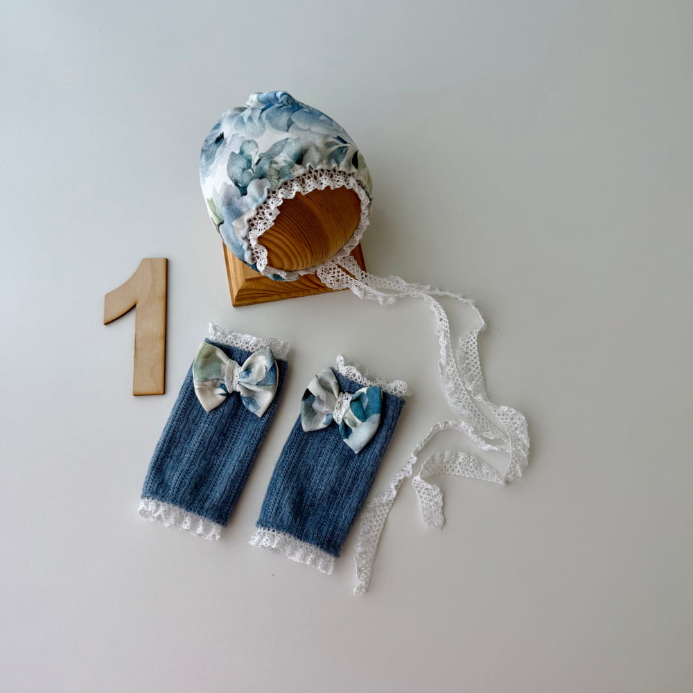 Blue Blossoms Collection Newborn Photography Prop - 1