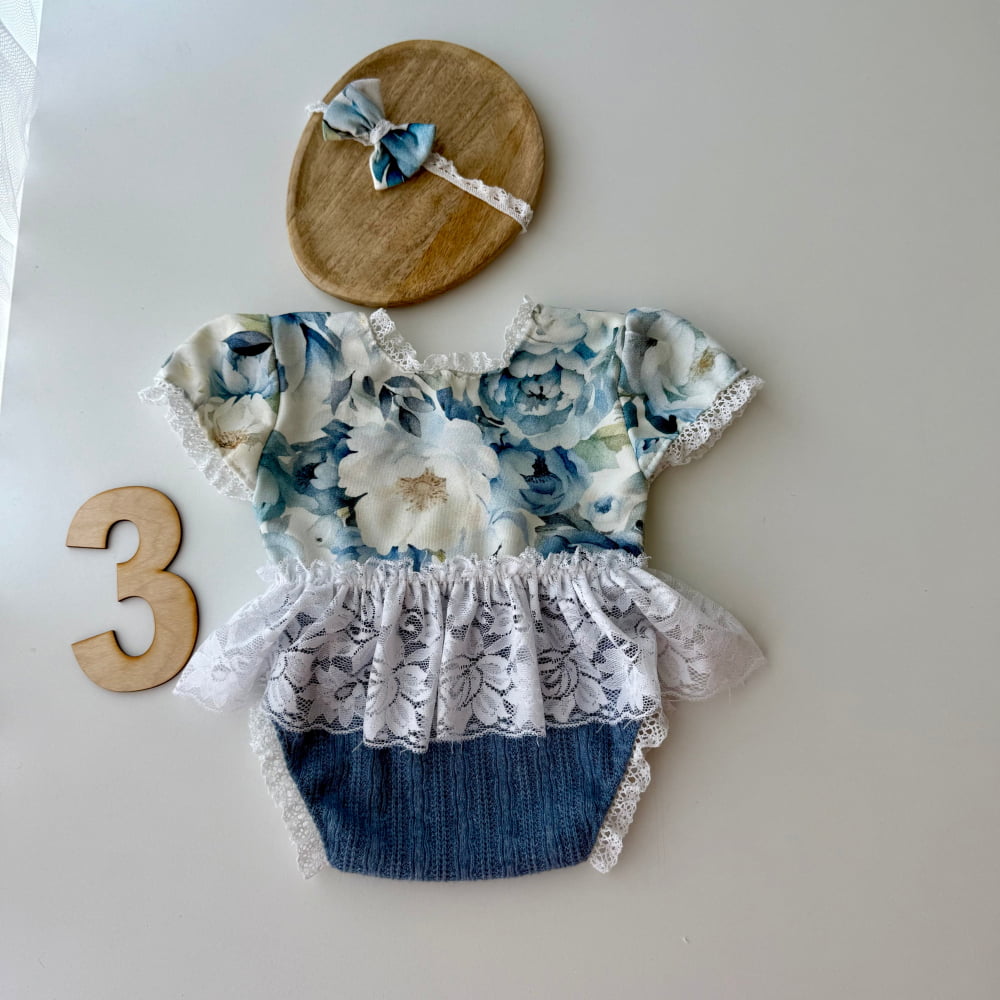 Blue Blossoms Collection Newborn Photography Prop - 3