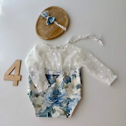 Blue Blossoms Collection Newborn Photography Prop - 4