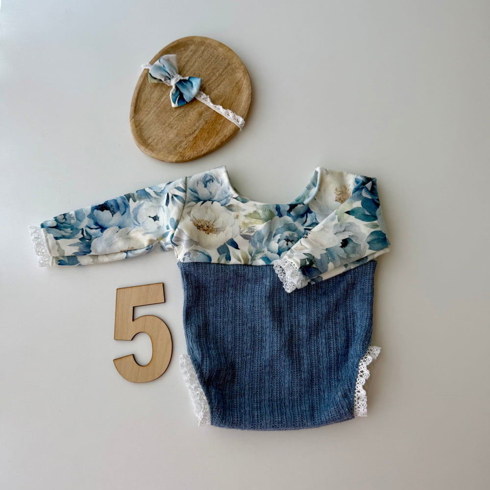 Blue Blossoms Collection Newborn Photography Prop - 5
