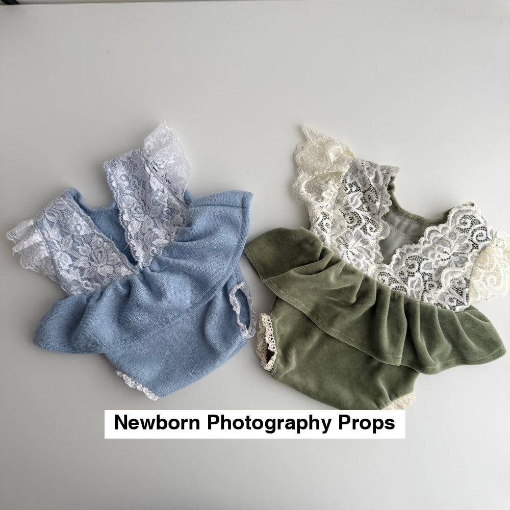 Blue or Olive Newborn Dress Photography Props - Olive - Photography Props