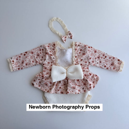 Blush Bloom One-Piece Newborn Dress Set