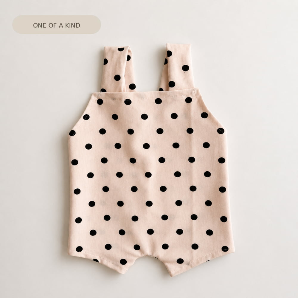 Blush Polka Dot Suspender Romper – Newborn Photography Props