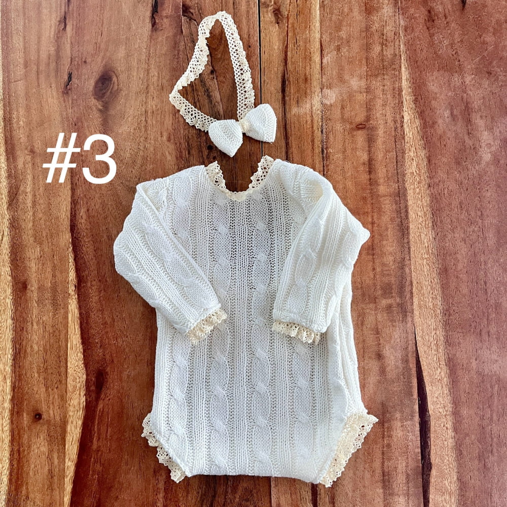 Boho Braid cream Newborn Photography Prop - Newborn / 3