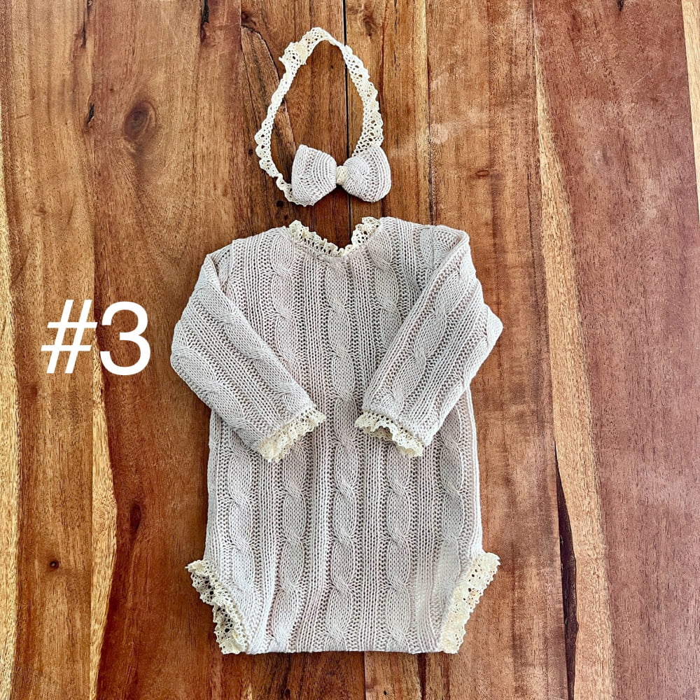 Boho Braid Milkshake Newborn Sitter Photography Props - Newborn / 3