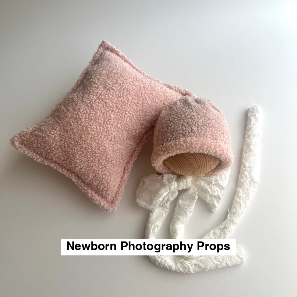 Bonnet with pillow pink sheep Newborn Photography Props