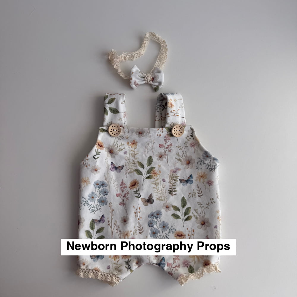 Butterfly Meadow Newborn Romper & Headband Set