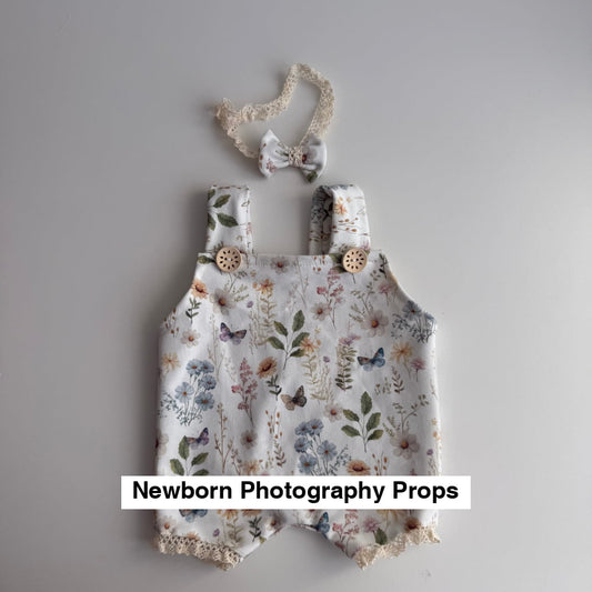 Butterfly Meadow Newborn Romper & Headband Set