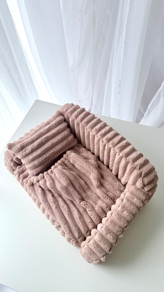 Cream Newborn Photography Bed – 3-in-1 Photo Prop Made to Order • 5 Business Days - Pink
