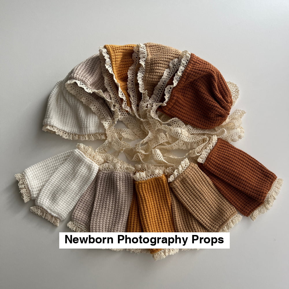 Dalia bonnet set with leg warmers Newborn Photography Prop