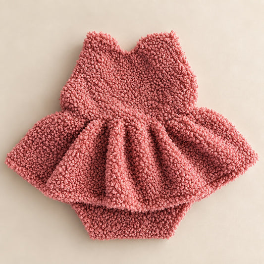 Dusty rose textured newborn photography dress romper