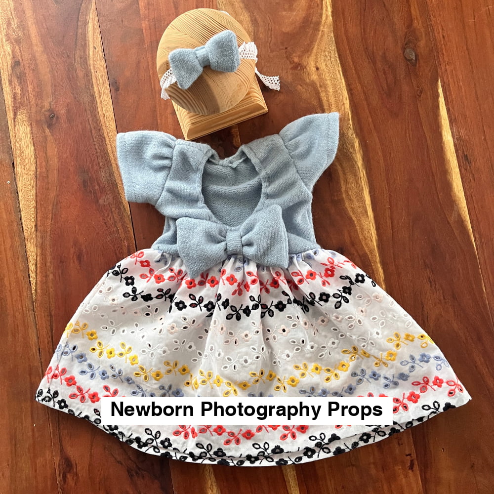 Eva blue red and yellow Newborn Photography Prop Outfit For Girl
