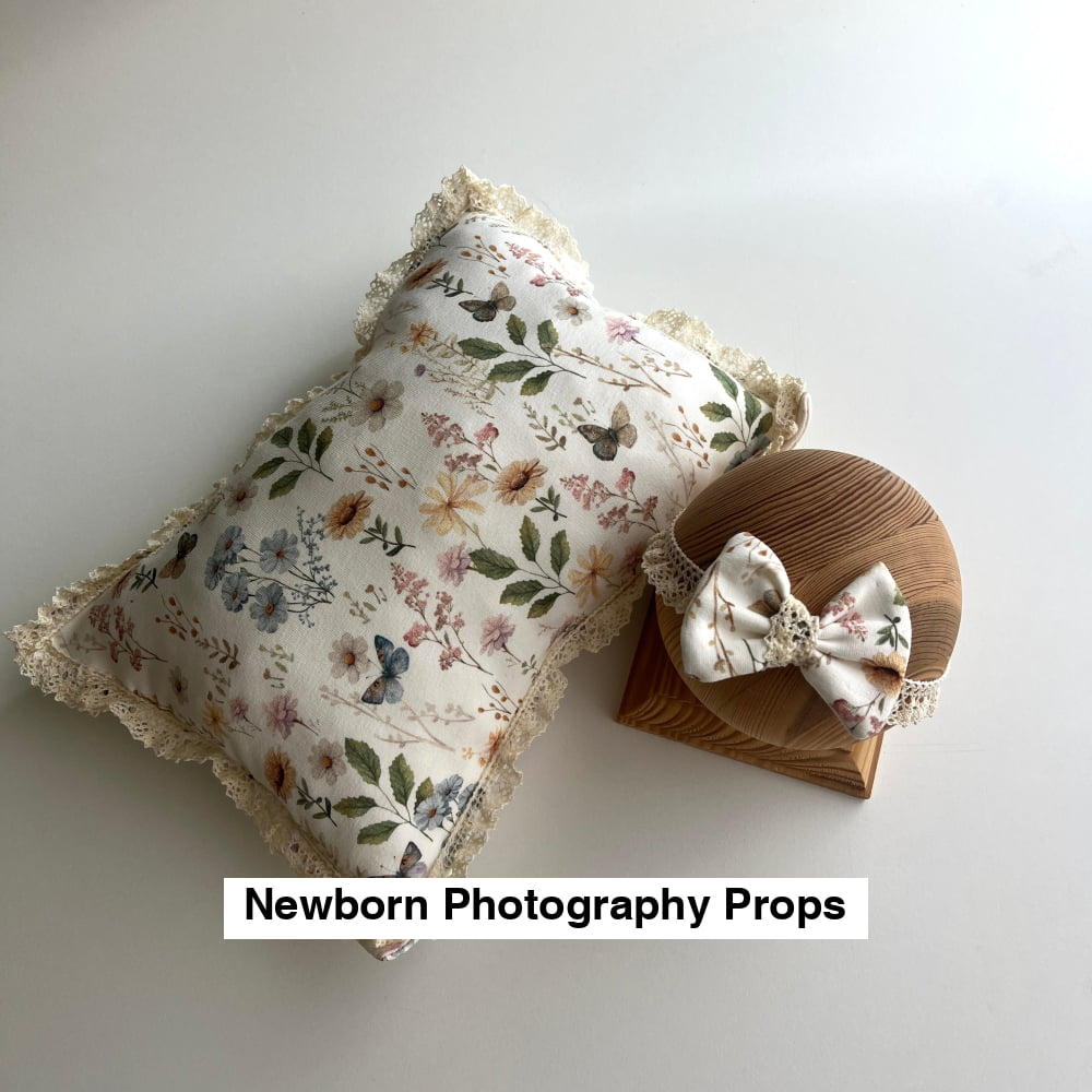 Flower Newborn headband and pillow