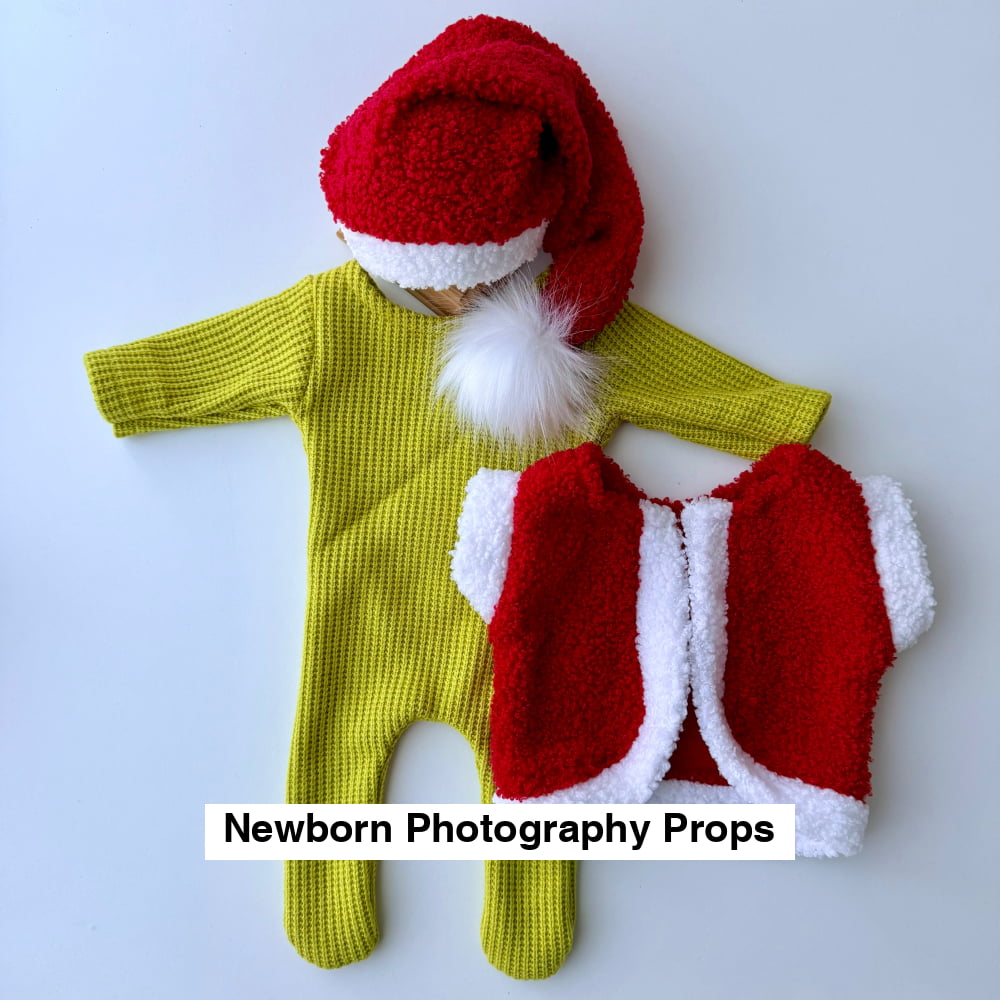 Grinch-Inspired Newborn Photography Outfit Set made to order in 5 business days