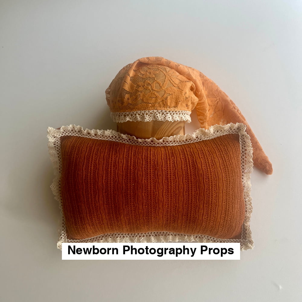 Hat with pillow Newborn Photography Props rusty