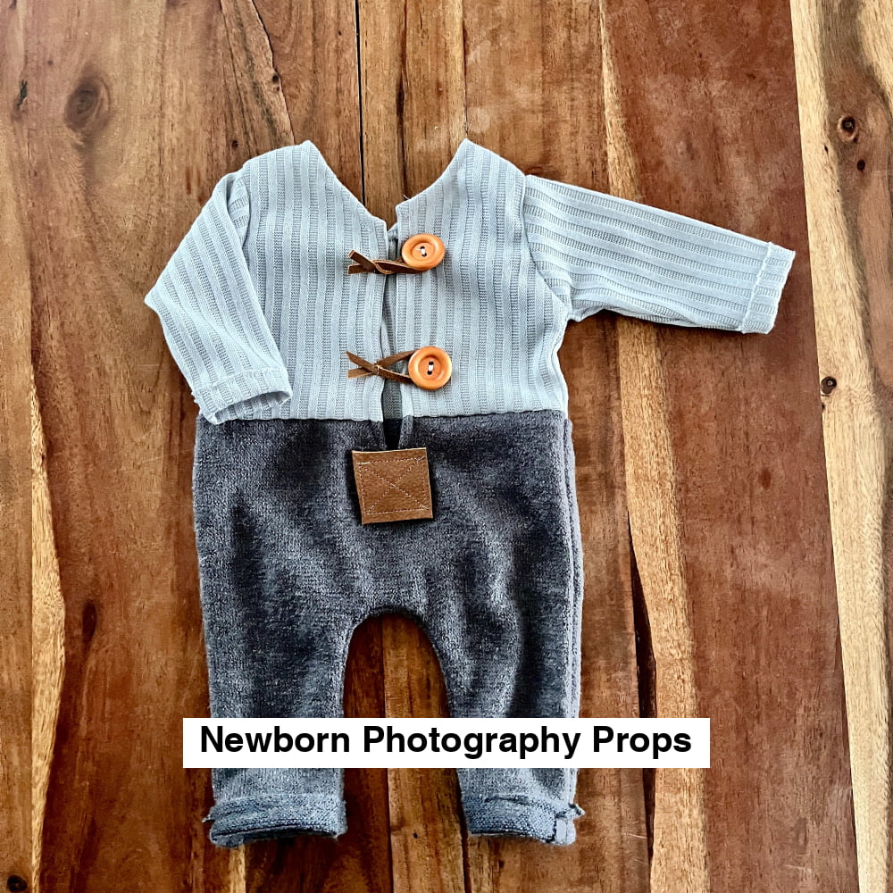 James Boho blue & grey Newborn Photography Props