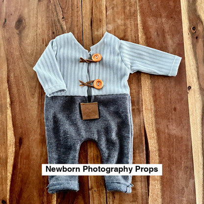 James Boho blue & grey Newborn Photography Props