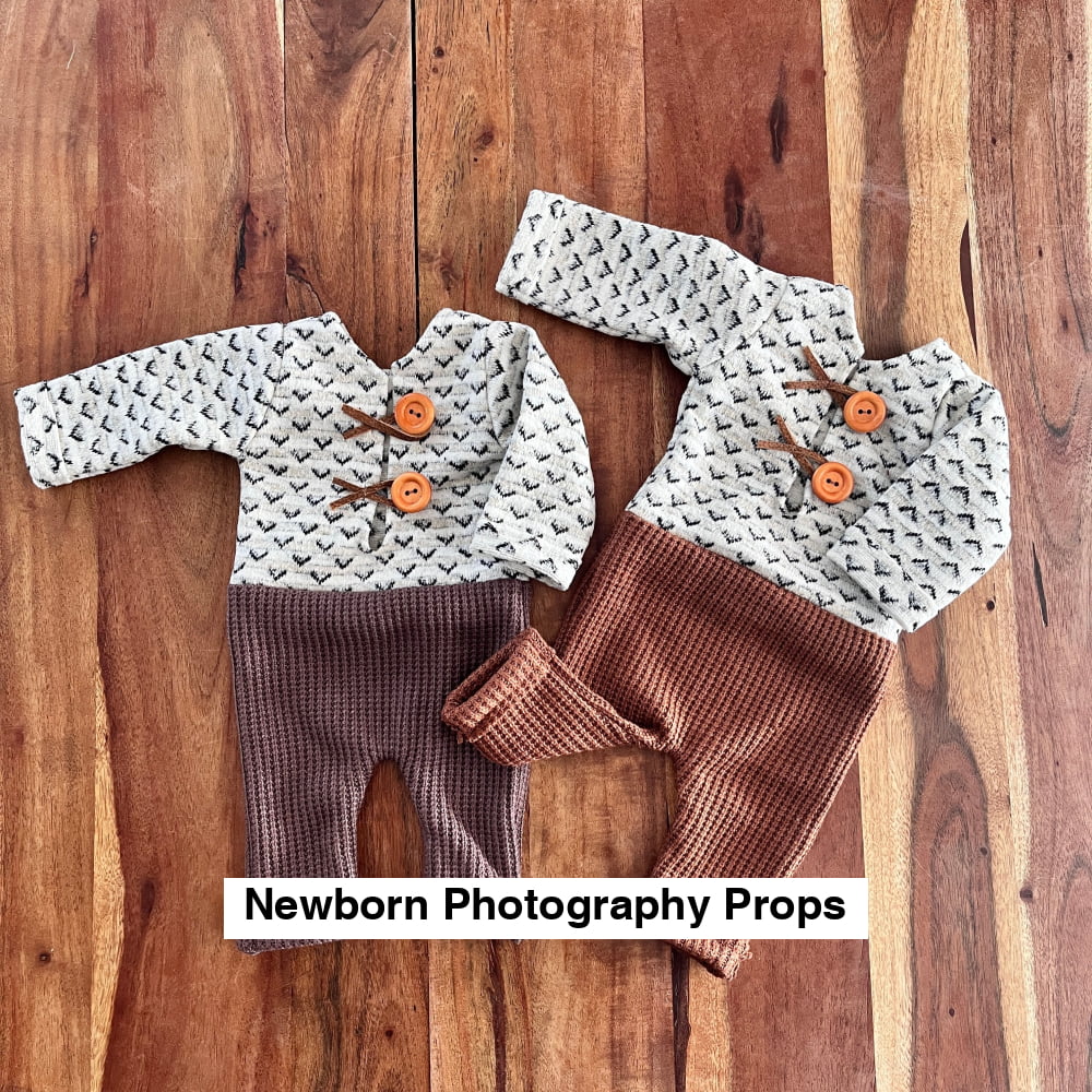 James Boho brown and grey Newborn Photography Props