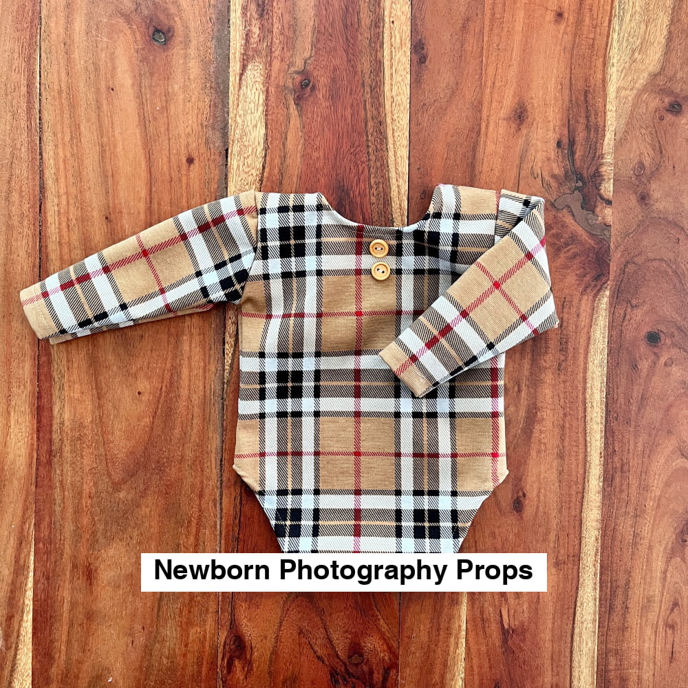 Luca plaid Newborn Photography Props 2