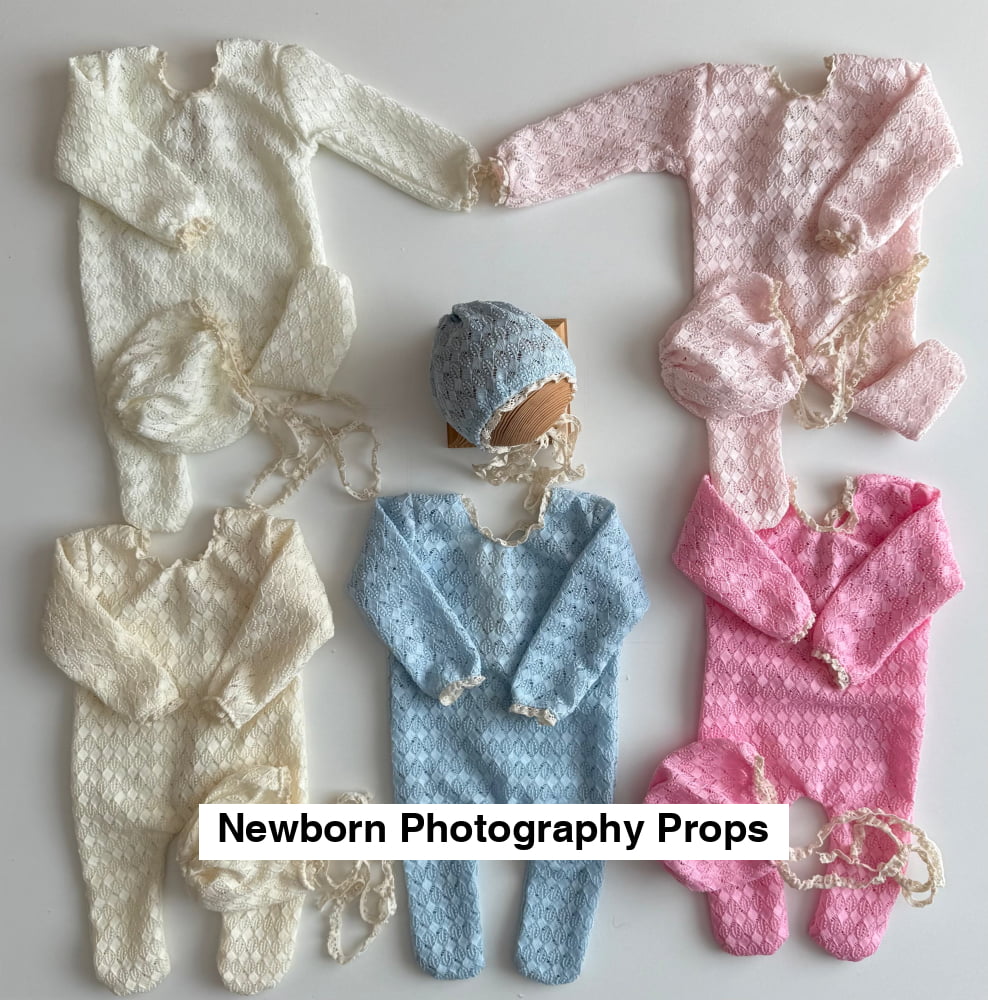 Lucy Boho lace fullfit with bonnet Newborn Photography Props