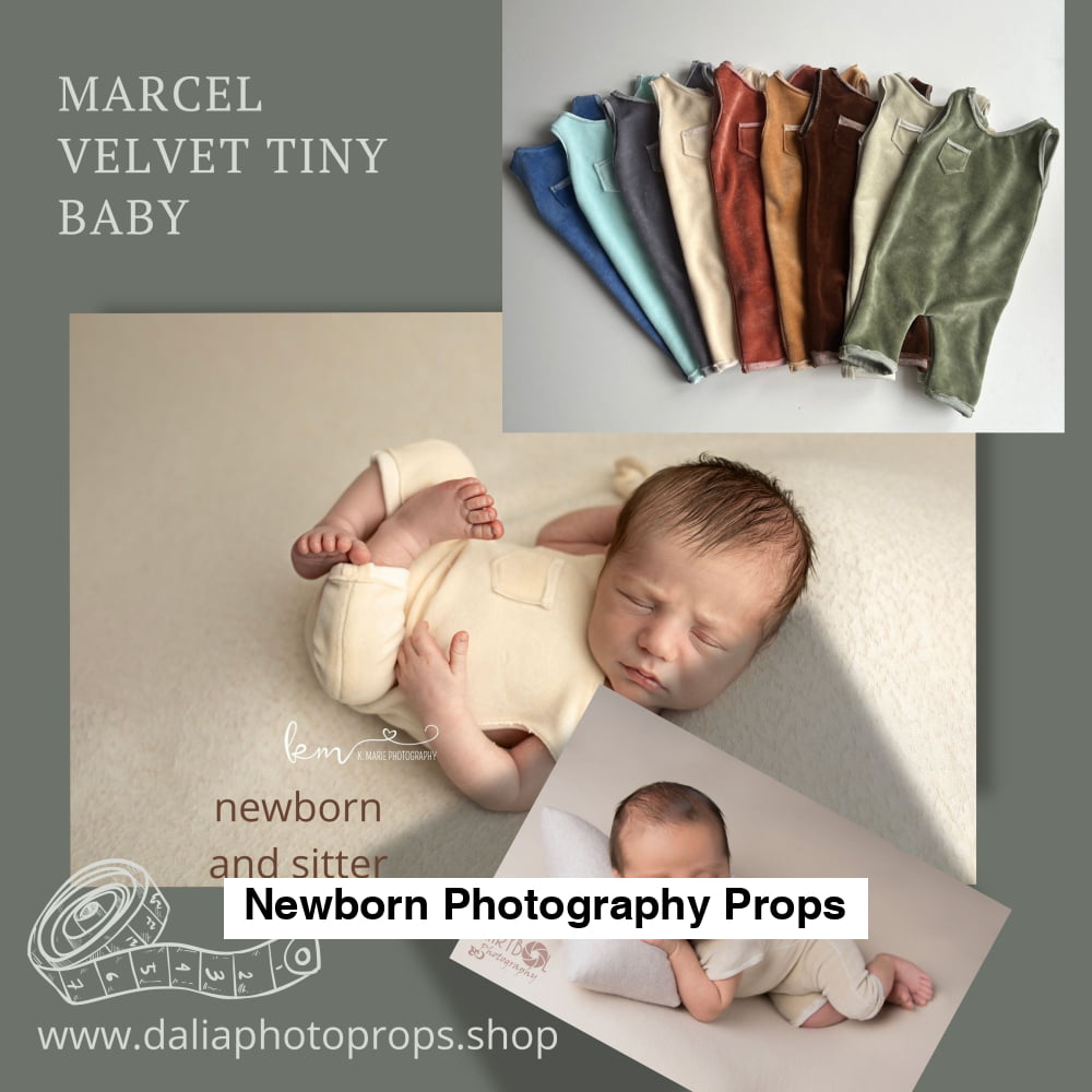 Marcel Velvet Tiny Baby Newborn and sitter Photography Props