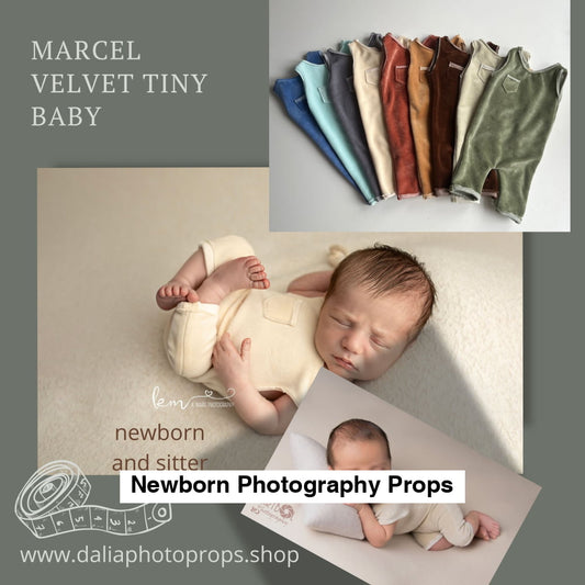 Marcel Velvet Tiny Baby Newborn and sitter Photography Props